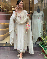WOMEN EMBROIDERED WITH SEQUANCE WORK SUIT SET